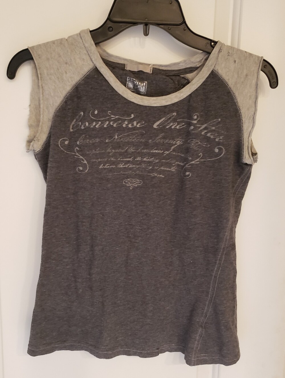 Converse One Star Women's Two-Tone Gray Graphic Tank Top